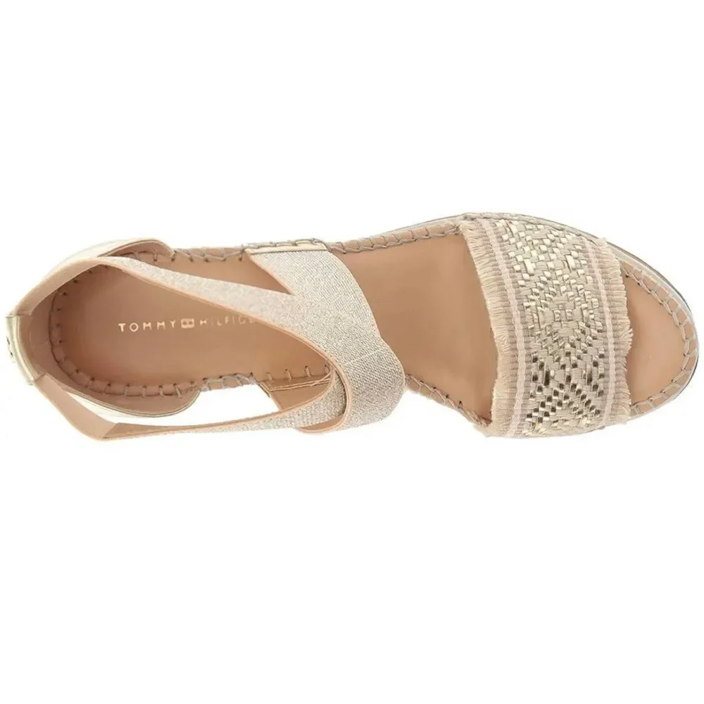 Tommy Hilfiger Yemina Gold Wedges Sz 10